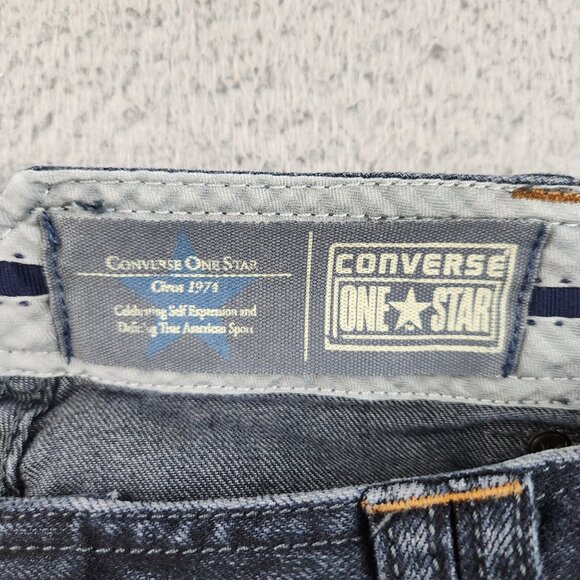 Converse One Star Jeans Women's 14 Boot Cut Blue Dark Wash Stretch Denim Pants - Picture 8 of 9